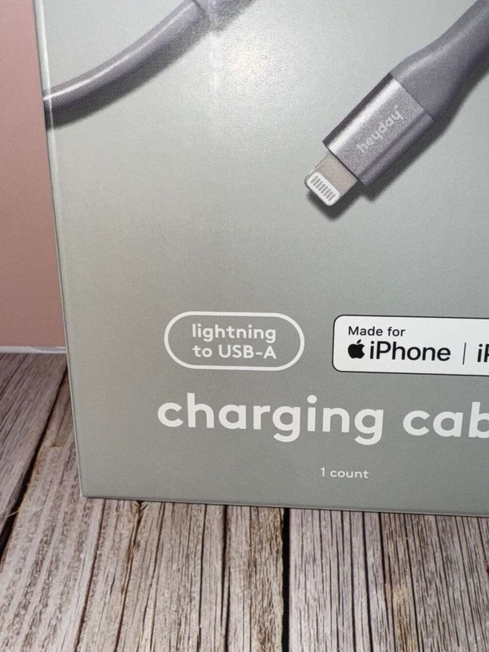 heyday 4ft Lightning to USB-A Charging Cable for iPhone & iPad - Gray - Picture 4 of 4